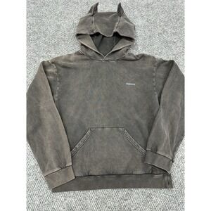 Coperni Horn Hoodie Size XS Washed Black Sweatshirt - New